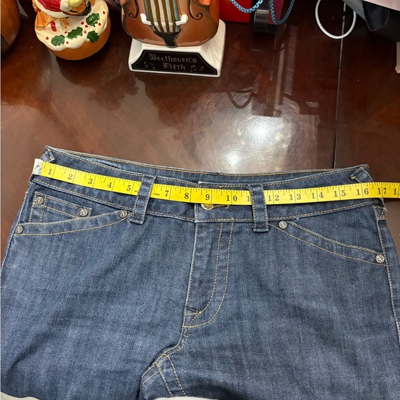 Allen B. by Allen Schwartz Women’s Size 8 Blue Flared Jeans Rhinestone SEE NOTE - Picture 5 of 12